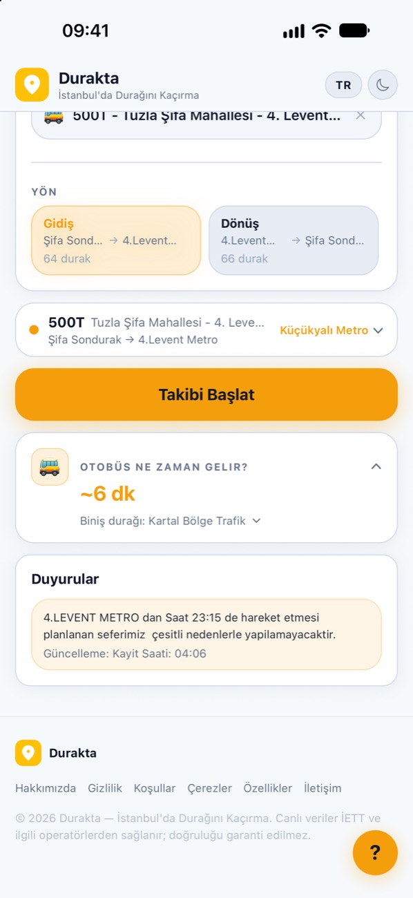 Otobüs ne zaman gelir kartı: yaklaşık 6 dakika
